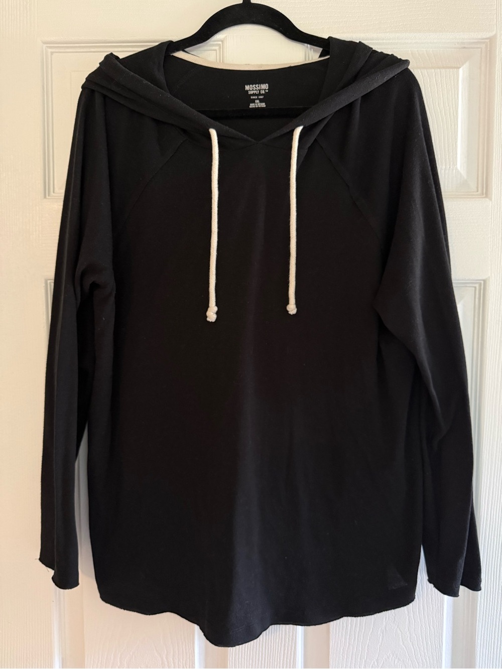 Mossimo Supply Co. Black Crewneck Hoodie with White Drawstrings